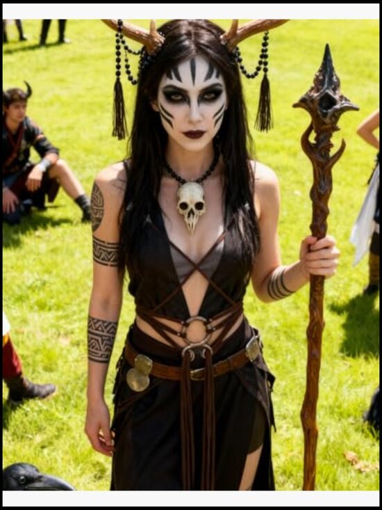 Polyester Medieval Viking Troll Cross Rope Belt with O-Ring main image 6